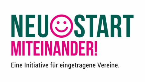 Logo des Förderprogramms „Neustart miteinander“ - Eine Initiative für eingetragene Vereine