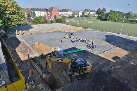 Baustelle der zukünftigen Grundschule Feldsieper Straße