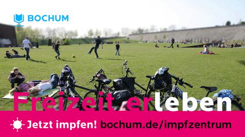 Motiv "Freizeit" der neuen Impfkampagne der Stadt Bochum