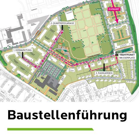 Die Baustellenführung auf dem Gebiet Feldmark