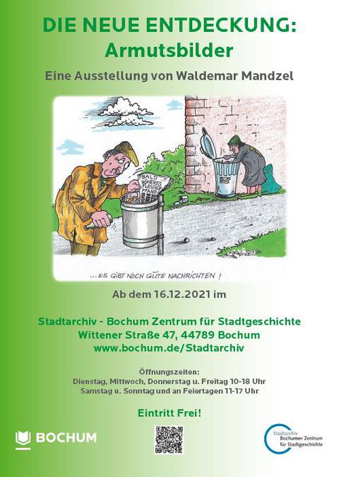 Plakat der Ausstellungsankündigung Die neue Entdeckung: Armutsbilder