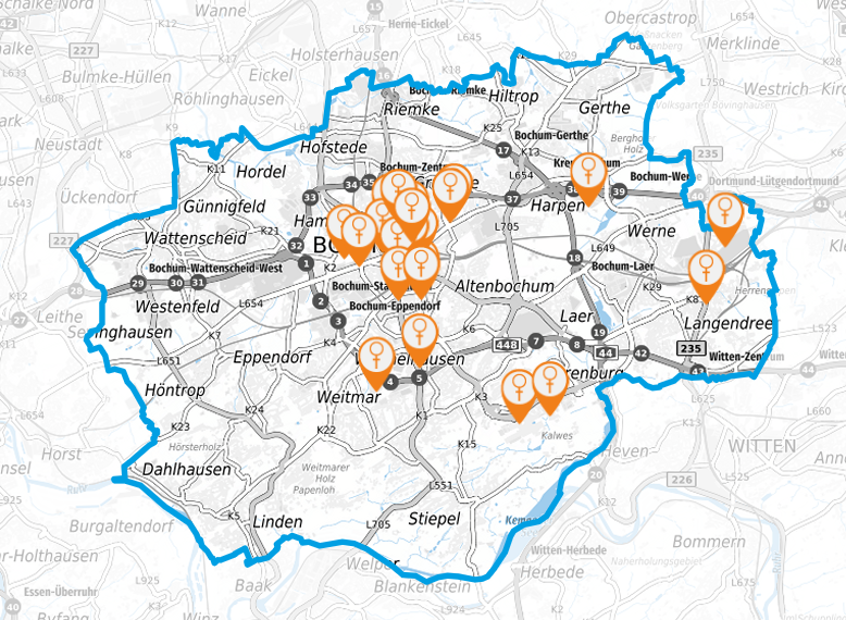 Hier finden Sie eine App mit den Standorten der beleuchteten Gebäude. 