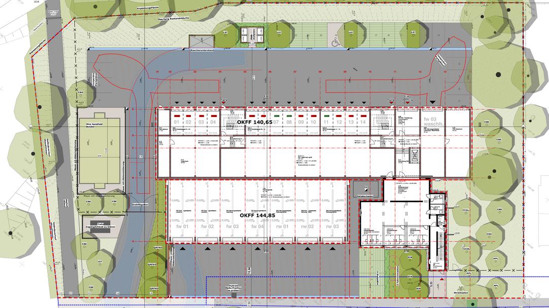 Lageplan des Neubaus der FRW IV