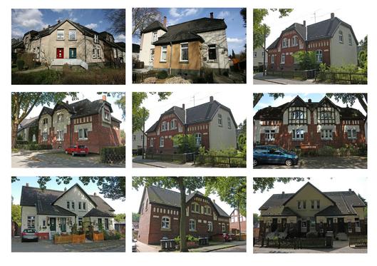 Aufnahmen von Häusern der Siedlung Dreerhöhe