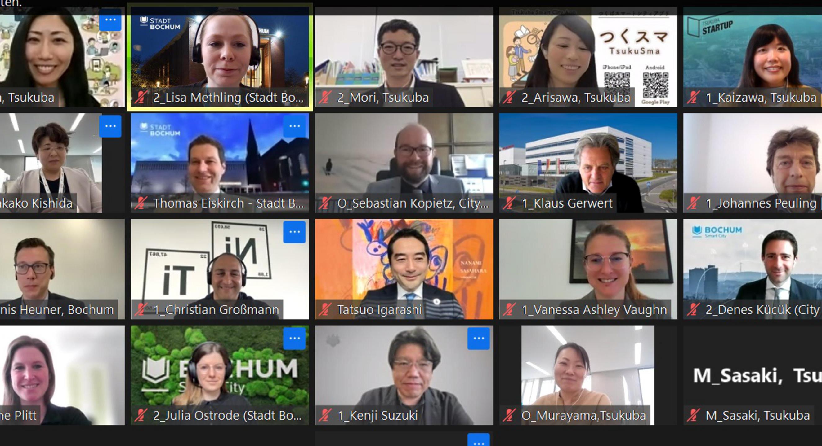 Digitales Treffen der Partnerstädte Bochum und Tsukuba