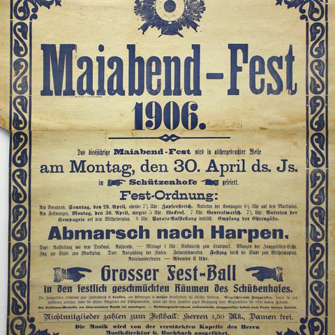 Plakat zum 518. Maiabendfest im Jahr 1906