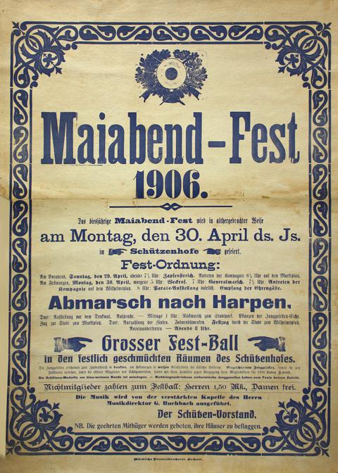 Das Plakat zum Maifest im Jahre 1906.