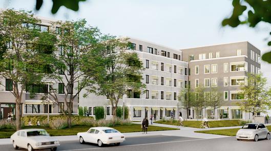 Visualisierung einer Fassade im Quartier Feldmark