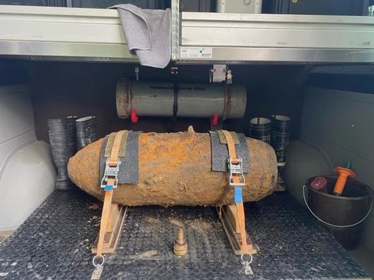 Entschärfte Weltkriegsbombe