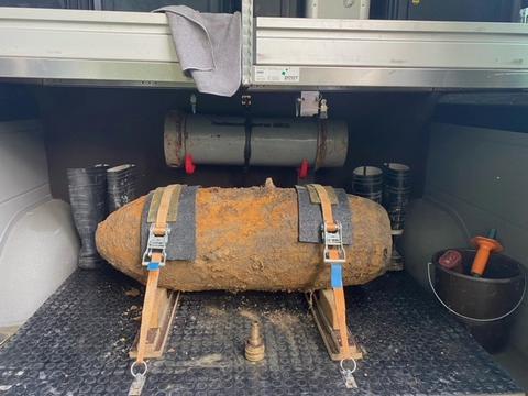 Entschärfte Weltkriegsbombe
