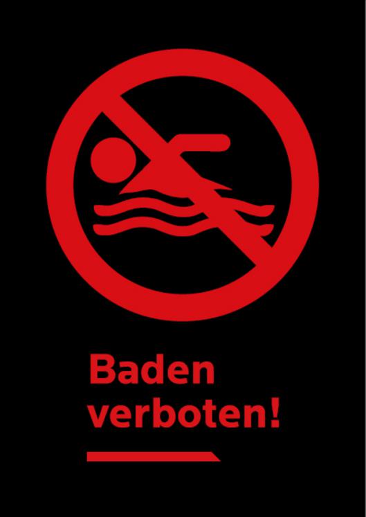 Piktogramm: rote Badeampel