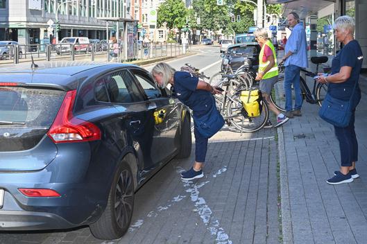 Schwerpunktkontrollen von Falschparkern auf Radwegen am 9. August 2022. 
