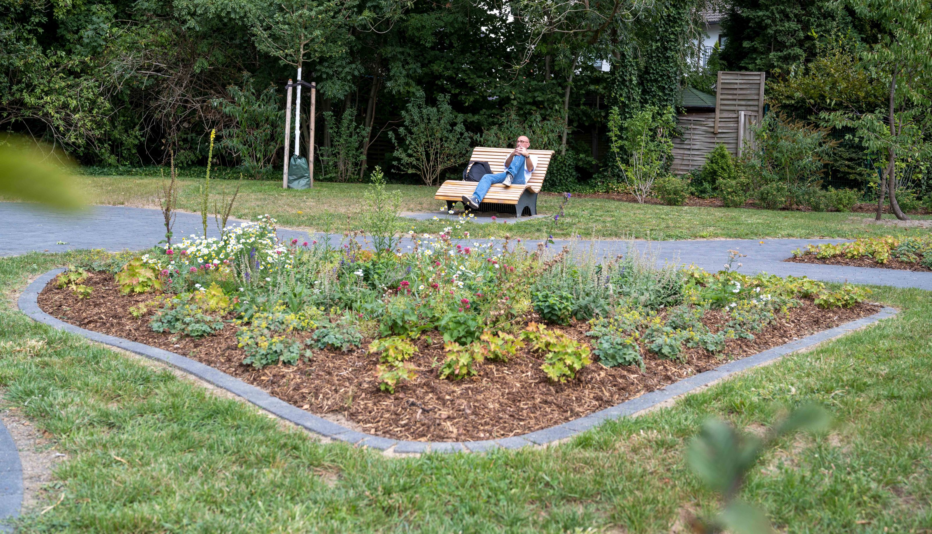 Eine Weitwinkelaufnahme des neuen Pocket Parks.