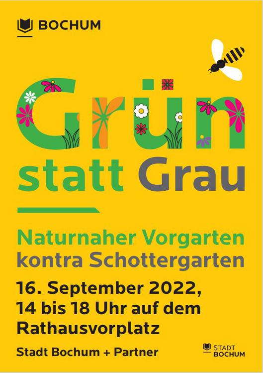 Plakat zur Informationsveranstaltung Grün statt Grau am 16. September 2022