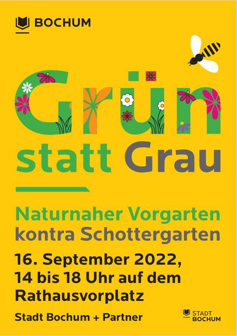 Plakat zur Informationsveranstaltung Grün statt Grau am 16. September 2022