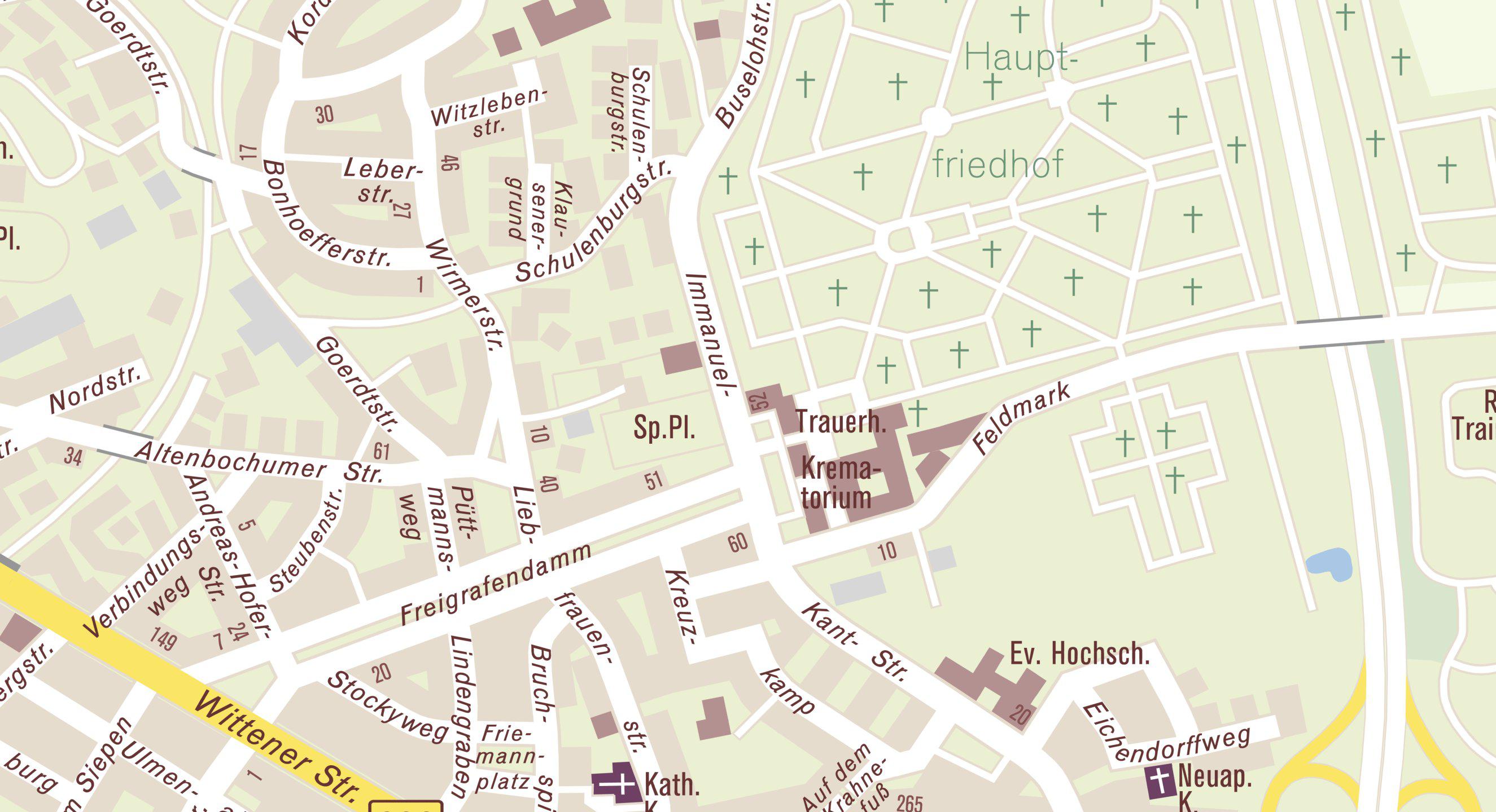 Der Lageplan zeigt die Adresse Immanuel-Kant-Str. 52