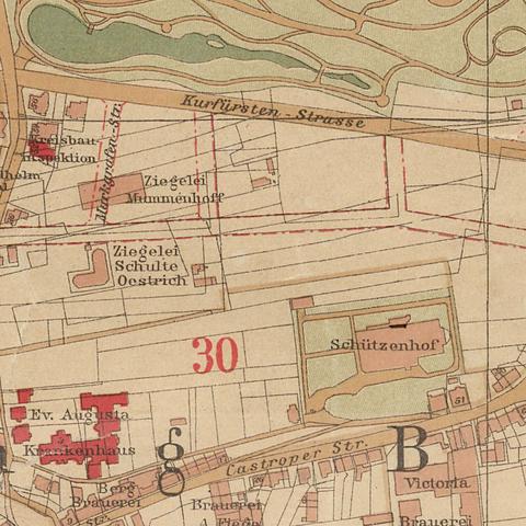 Übersichts-Karte der Stadt Bochum 1905 (Encke-Plan, Maßstab 1:5.000)