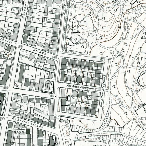 Stadtgrundkarte circa 1960 bis 2010 (Maßstab 1:1.000)