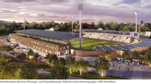 Visualisierung des umgebauten und modernisierten Lohheidestadions