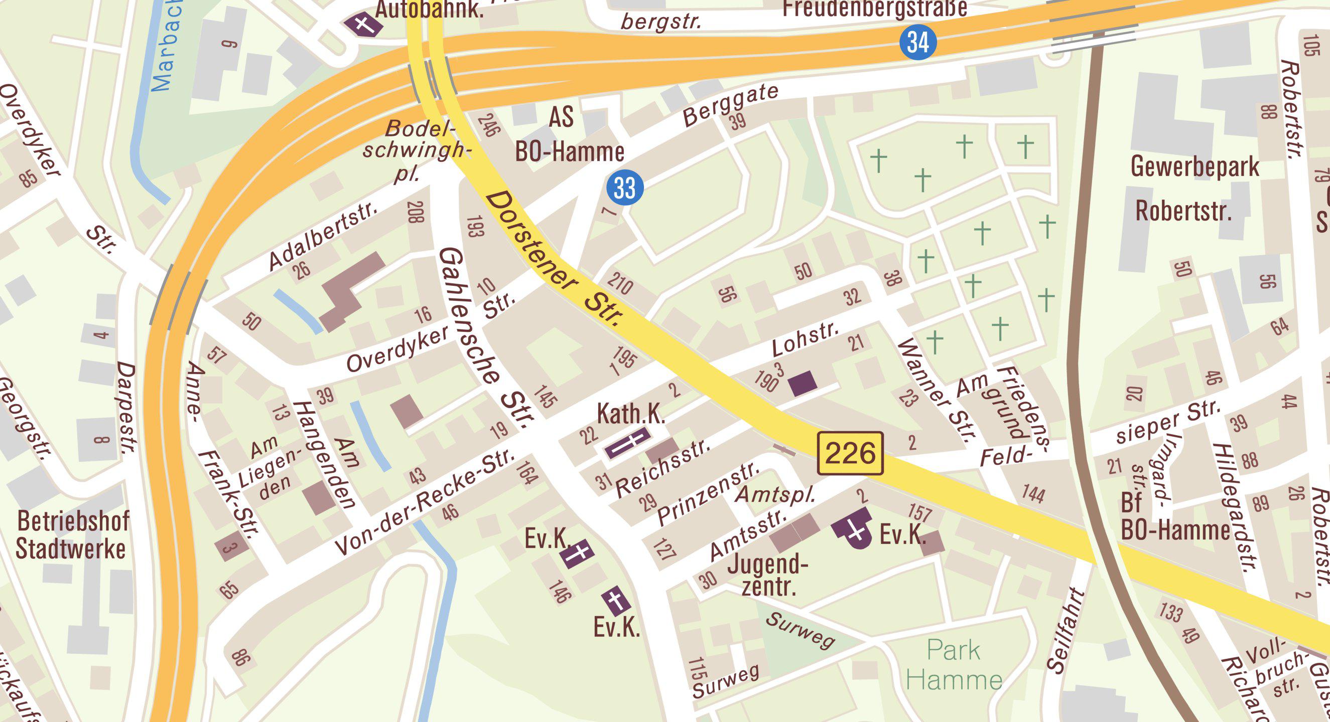 Lageplan für die Adresse Dorstener Straße 195