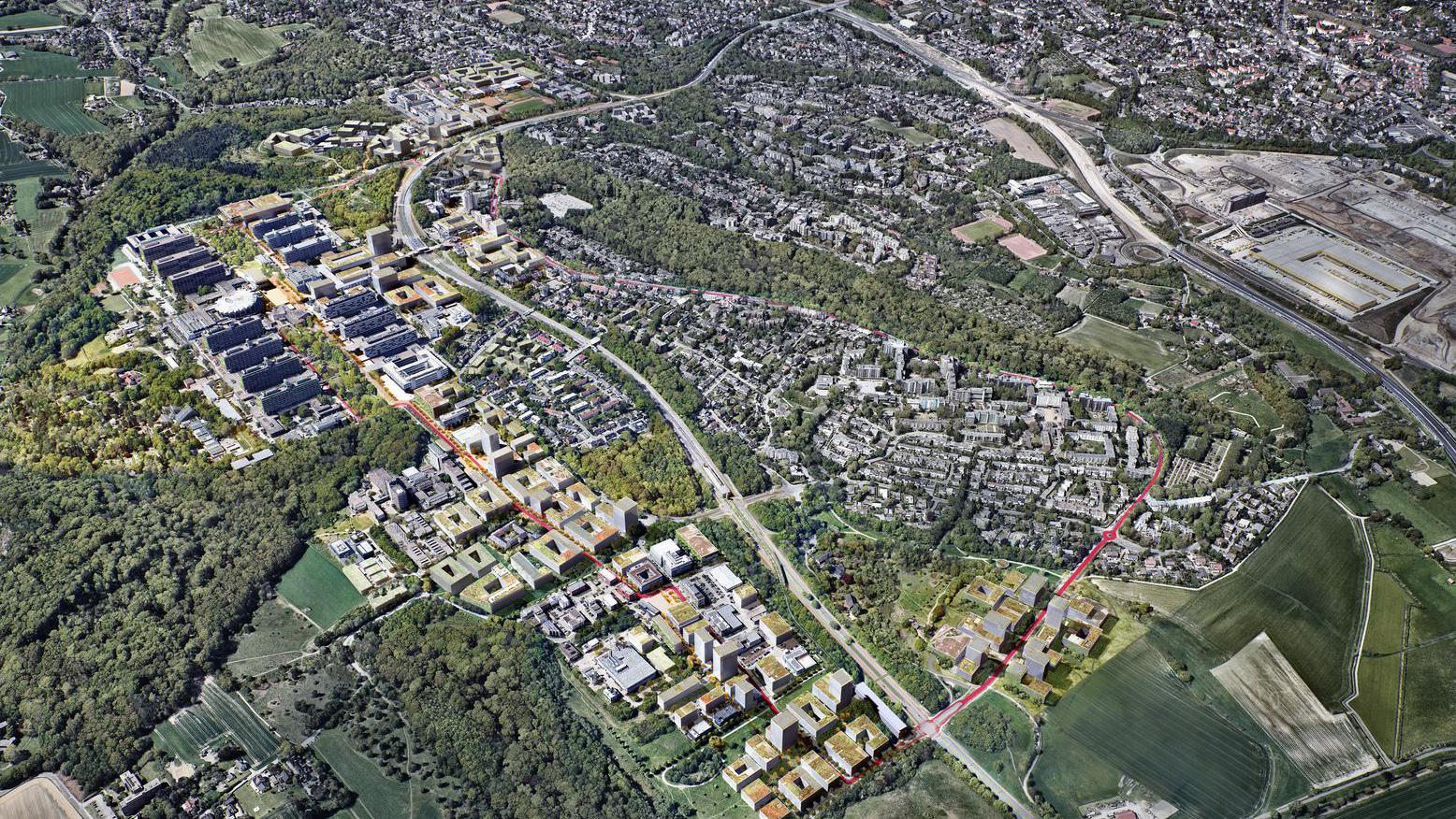 Areal Campus Bochum aus der Vogelperspektive