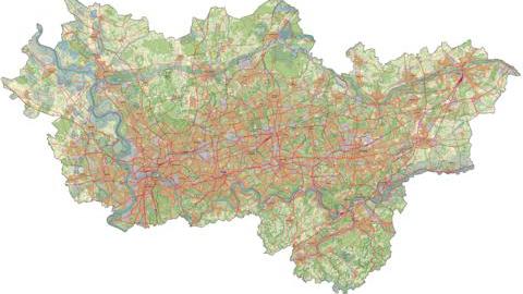 Plandarstellung des Entwurfs des Regionalplans Ruhr