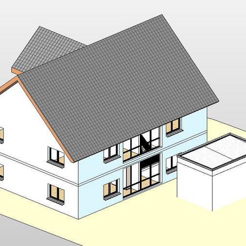 Ein grafisches Modell eines Einfamilienhauses