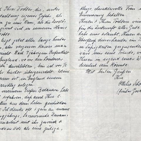 Brief von Ottillie Schoenewald Seite 2