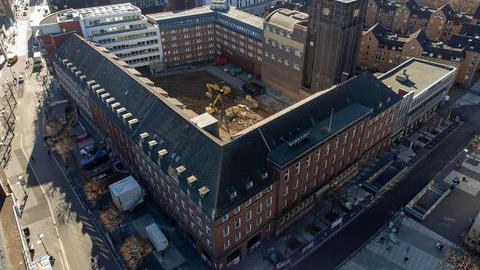 Die Baustelle vom Haus des Wissens aus der Luft