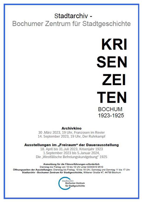 Plakat zur Ausstellung Krisenzeiten