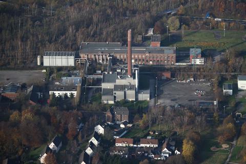 Die Luftaufnahme vom 23.11.2014 zeigt das Heizkrafterk an der Prinz-Regent-Straße in Bochum.