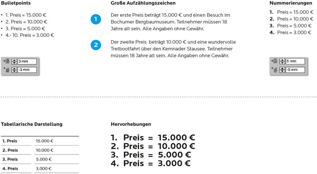 Innenseite - Aufzählung