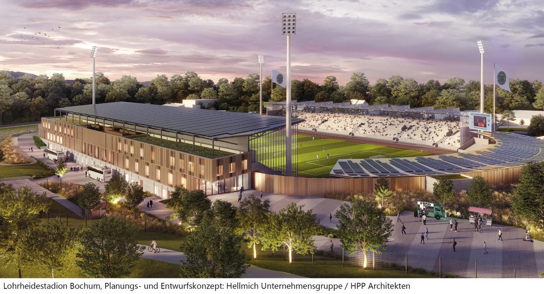 Lohrheidestadion Planungs und Entwurfskonzept: Hellmich Unternehmensgruppe und HPP Architekten