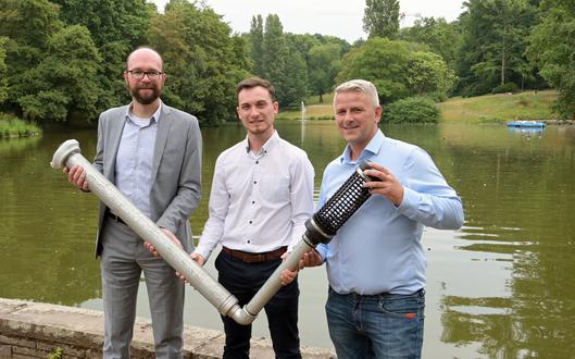 von links Stadtdirektor Sebastian Kopietz, Marco Chierego (Tiefbauamt) und Gregor Siedlarczek (Smart City Unit)