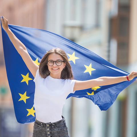 Symbolbild mit Europäischer Flagge