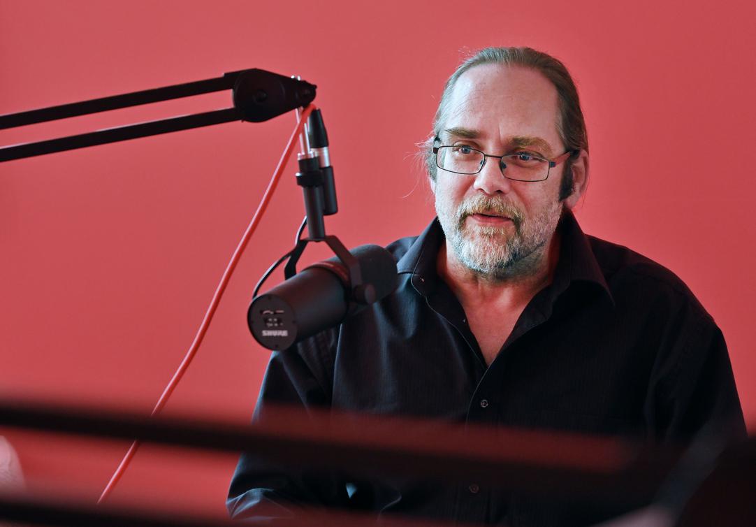 Stefan Schulze bei der Aufnahme des Podcasts