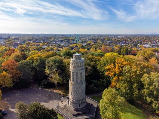 Luftbild des Bismarckturmes