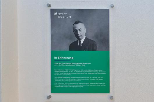 Gedenktafel vom Wattenscheider Oberbürgermeister Paul Ueberhorst