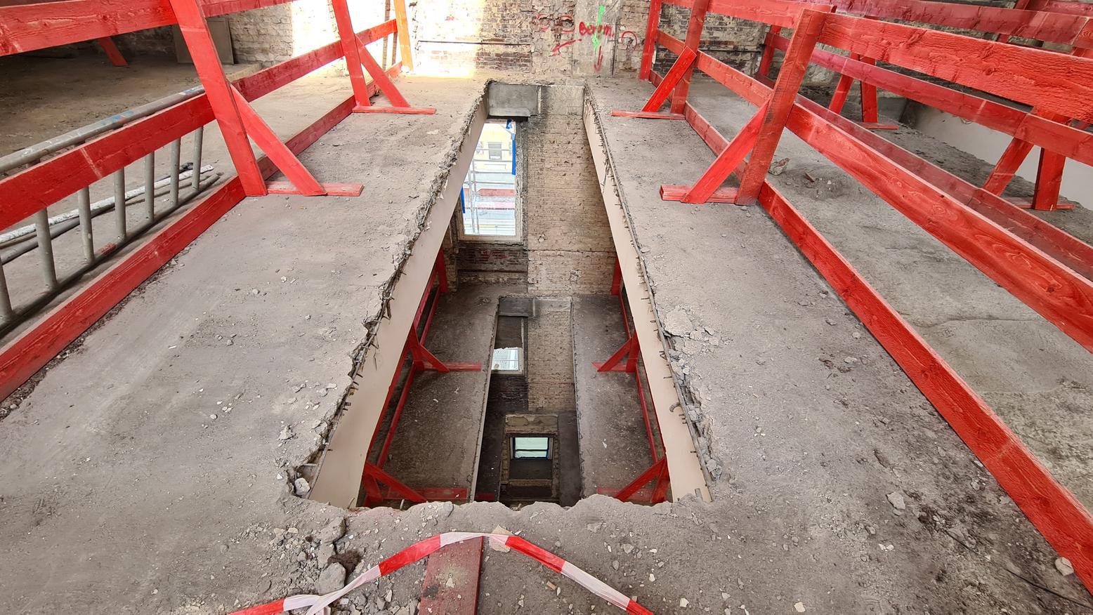 Baustelle im Inneren des Haus des Wissens