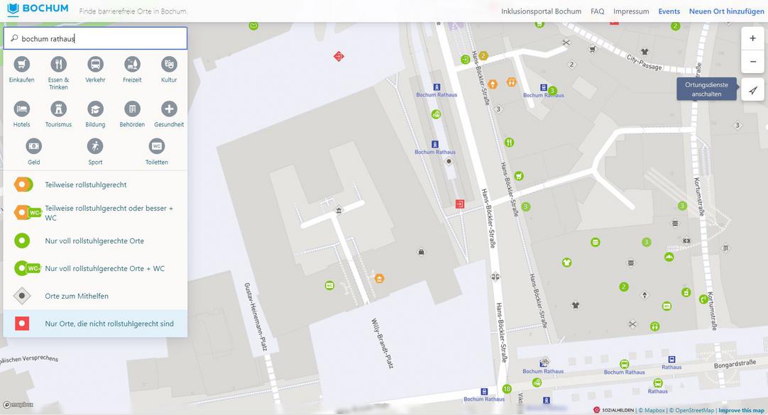 Ein Bochumer Kartenausschnitt