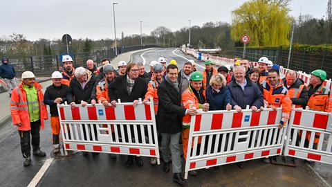 Eröffnung der Lohringbrücke in Bochum mit Thomas Eiskirch und Mitarbeitern