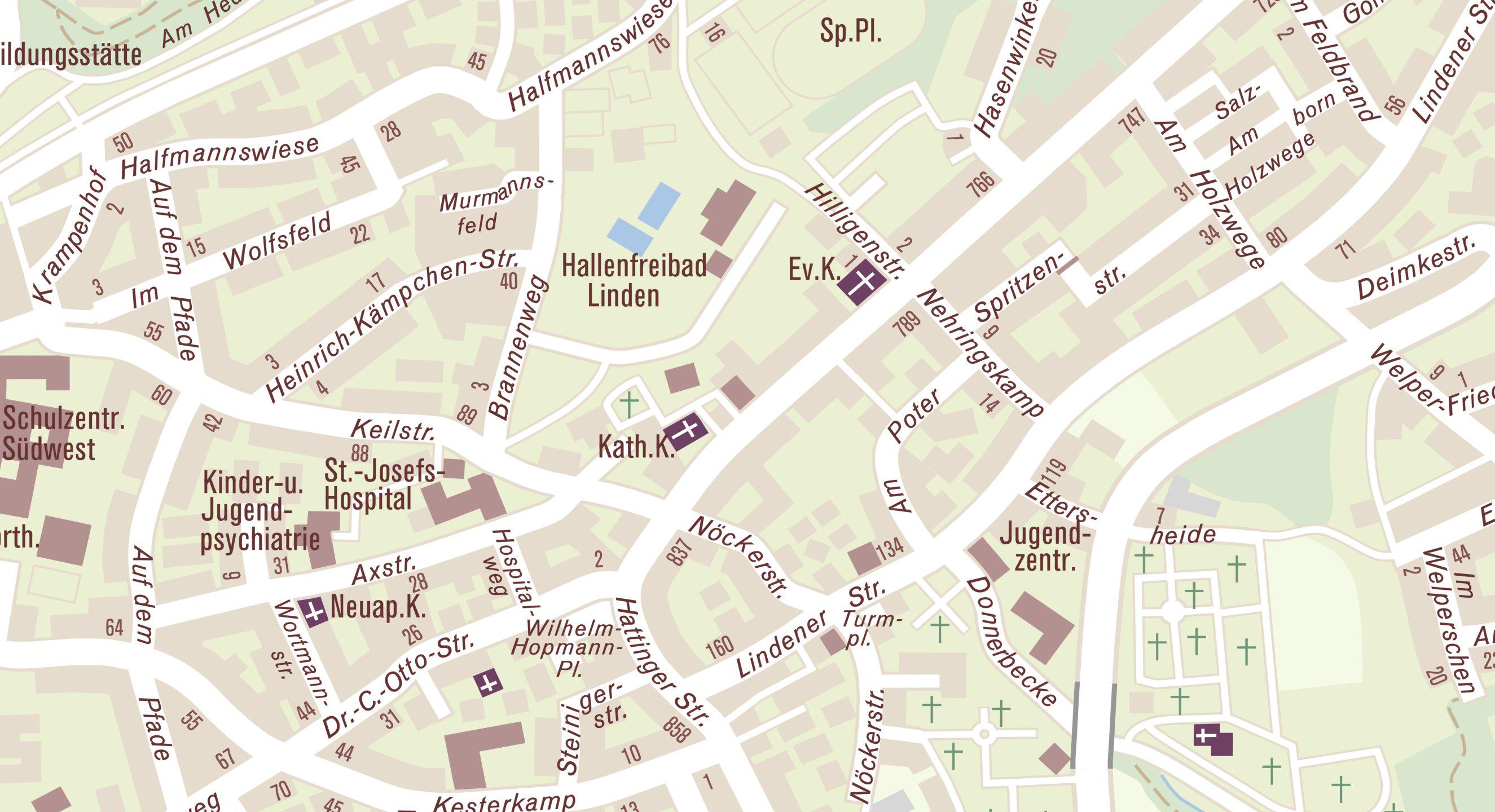 Lageplan für die Adresse Hattinger Straße 804