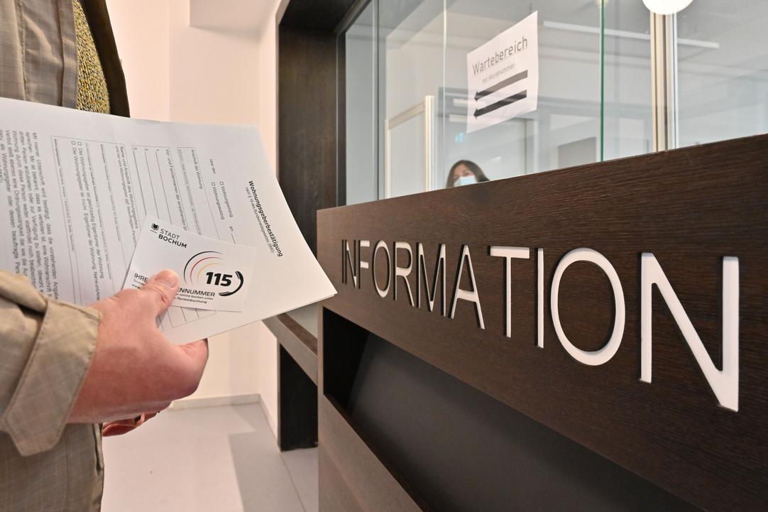 Die Information im Rathaus.