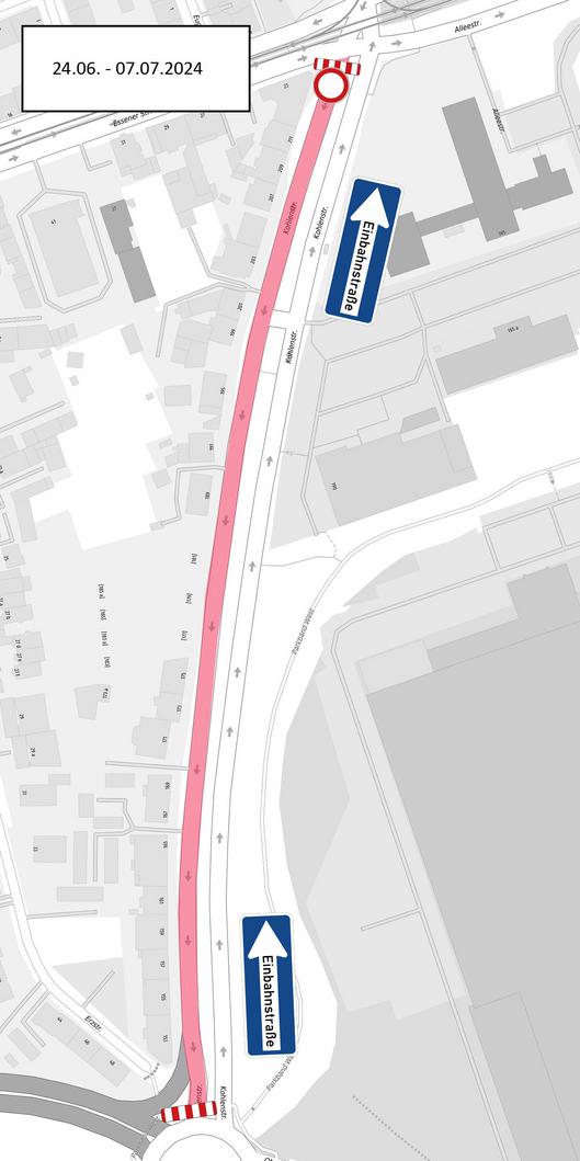 Der zweite Sanierungsabschnitt verläuft in Richtung des Kreisverkehres.