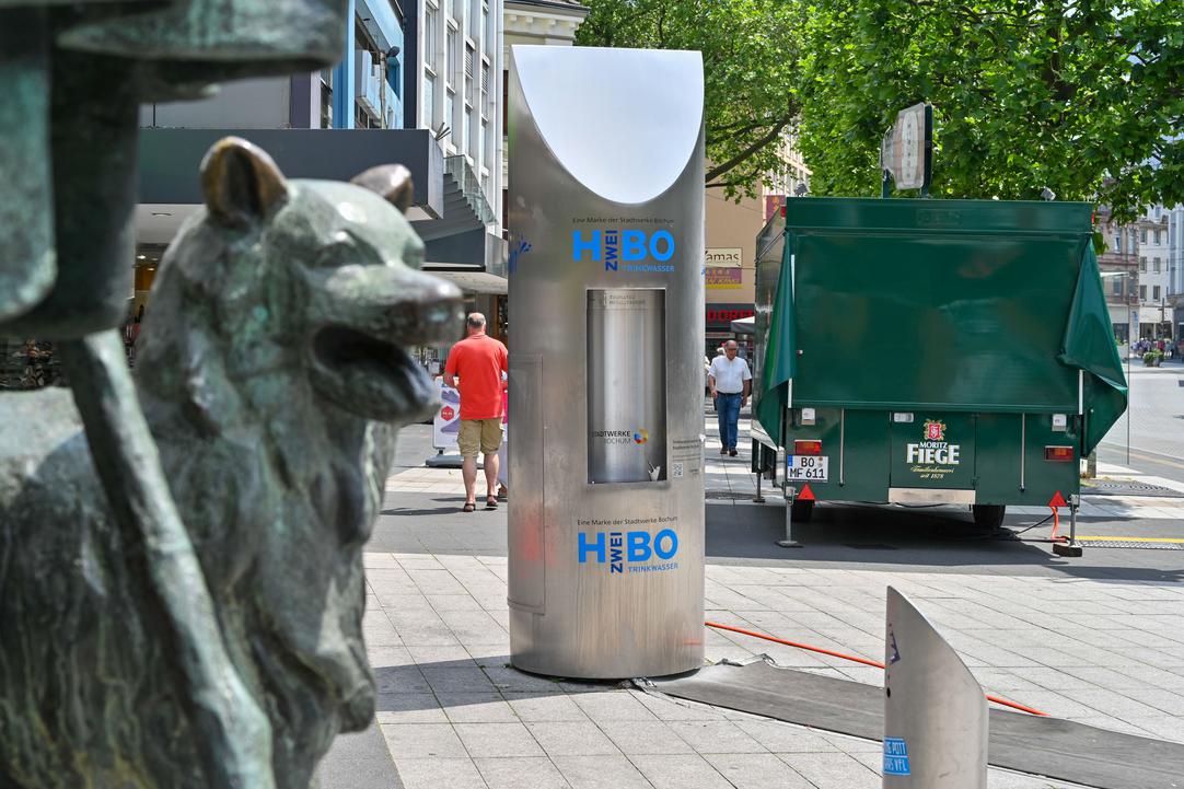 Ein Trinkwasserbrunnen der Stadtwerke in Bochum.