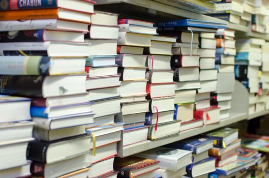Bücherregal mit Büchern