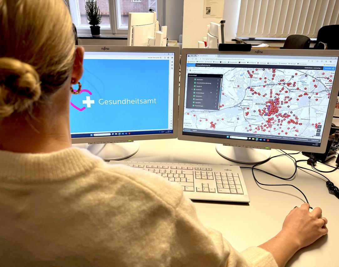 Frau an einem PC