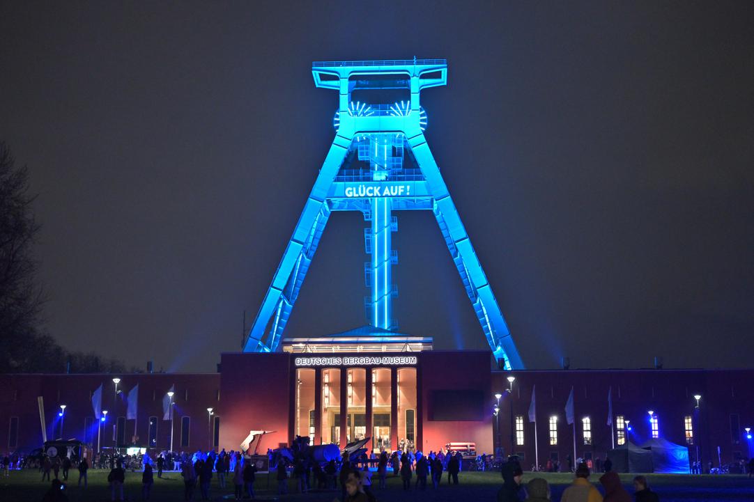 Das Deutsche Bergbau-Museum mit dem sanierten Doppelblock-Fördergerüsts