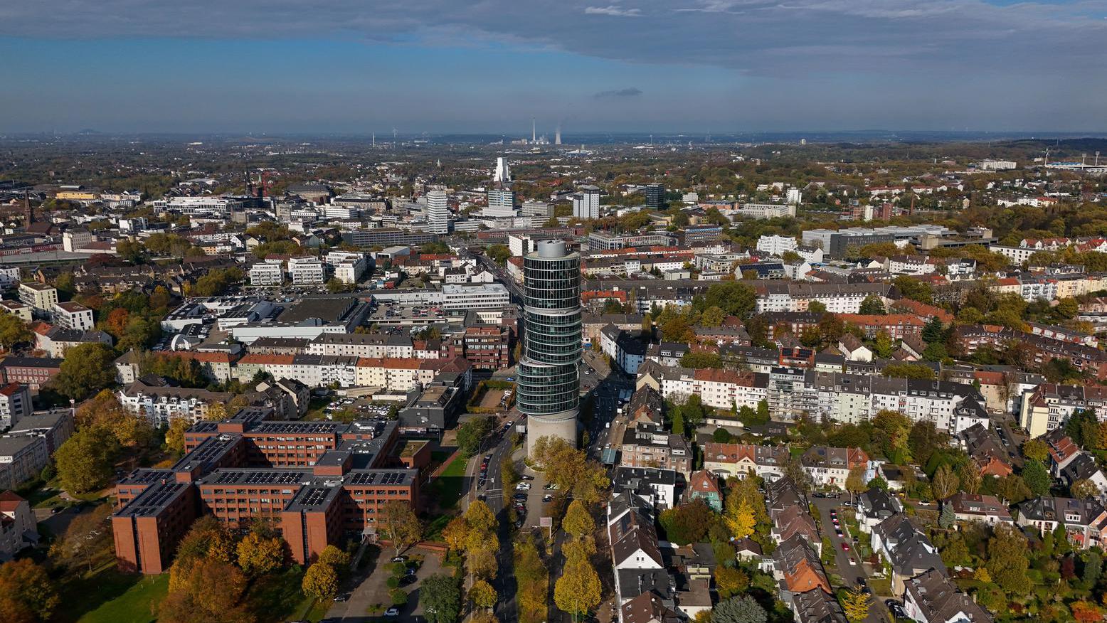 Luftbild vom Exzenterhaus in der Bochumer Innenstadt