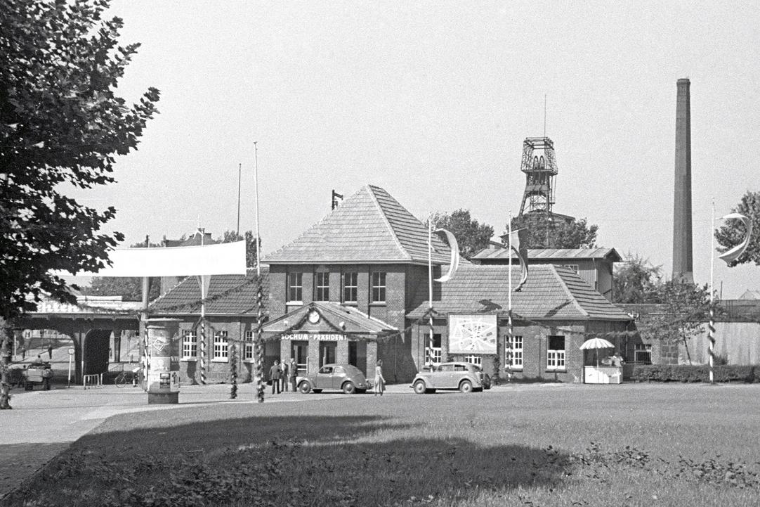 Ehemaliger Bahnhof „Bochum – Präsident“ an der Dorstener Straße im Jahr 1949